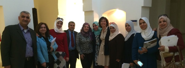 Photo: Superintendent Kelly Lyman with Jordanian school leaders and QRTA staff. Photo: Superintendent Kelly Lyman with Jordanian school leaders and QRTA staff.