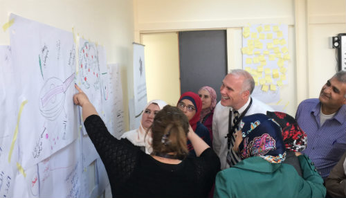 Photo: Superintendent Paul Freeman working with Jordanian school leaders. Photo: Superintendent Paul Freeman working with Jordanian school leaders.
